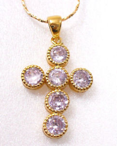 ̵ۥͥå쥹륳˥।femmes 14k oxyde de zirconium plaqu or jaune c...