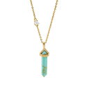 【送料無料】ネックレス　ゴールデンカラーミロングターコイズエスニックコラムcollier dor mi long turquoise colonne ethnique simple fin original ddz2