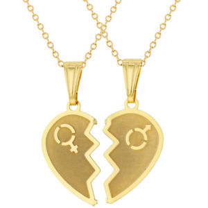 yzlbNX@S[hbLn[glbNX18k plaqu or fendu collier coeur pour couples pendentif amour 483cm