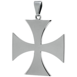 yzlbNX@XeX}^X`[NXp[{[`F[acier inoxydable croix de malte pendentif, gratuit perle ball chain