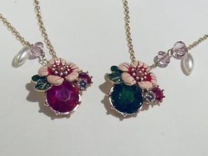 yzlbNX@GilbNX`F[joli maill amp; strass collier cerise ou vert cg05278