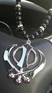 yzlbNX@pWuV[Ny_g~[J[nO}plaqu argent punjabi grand sikh khanda pendentif voiture miroir accrocher mala