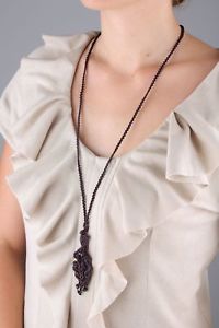 【送料無料】ネックレス　マクラメファクトネックレスcollier long en macrame fait main