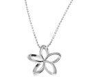 【送料無料】ネックレス ソリッドシルバーハワイアンフローティングプルメリアオープンフラワーペンダント19mm argent massif 925 hawaen ouvert flottant contour plumeria pendentif fleur(4)