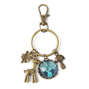 【送料無料】ネックレス キーチェーンリングシカウサギtime gem cute deer rabbit little boy charm pendant key chain ring