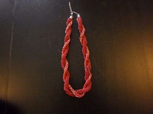 【送料無料】ネックレス　クリップcollier tress perles rouges c107 2