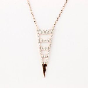 【送料無料】ネックレス　キュービックジルコンマイクロピンクゴールドネックレスfemmes massif 925 argent zircon cubique micro pav or rose collier 16 2