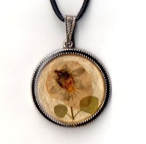 yzlbNX@A[fRre[Wpendentif art deco vintage fleur naturelle sechee sous resine