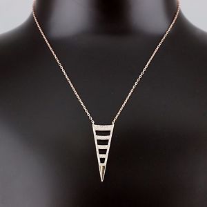 【送料無料】ネックレス　キュービックジルコンマイクロピンクゴールドネックレスfemmes massif 925 argent zircon cubique micro pav or rose collier 16 2