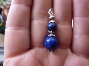 yzlbNX@sXY`xbgVo[pendentif sphere lapis lazuli 12cmamp;8mm argent du tibet