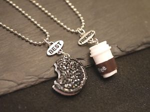 【送料無料】ネックレス　bffコーヒークッキーfreundschaftskettebff freundedoppelkettekaffeekekscee..