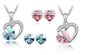 yzlbNX@hiNI[KZbgparure set collana orecchini cristallo austriaco donna cuore love coppia regalo