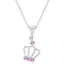 【送料無料】ネックレス スターリングシルバーピンクプリンセスクイーンクラウンen argent sterling 925 rose cz princesse reine couronne pendentif enfants filles(4)