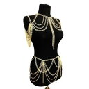 【送料無料】ネックレス ファッションパンクボディウエストタッセルチェーンリンクハーネスクリップfashion punk shoulder body waist tassel chain link harness collier bijoux(4)