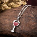 【送料無料】ネックレス ファッションワイングラスペンダントステンレススチールクランプフックmode femmes verre vin pendentif acier inoxydable crochet collier