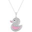 【送料無料】ネックレス スターリングシルバージルコンピンクダックエナメルen argent sterling 925 zircon transparent rose mail canard pendentif pour 17,980円