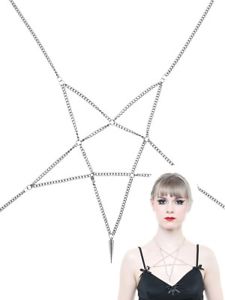 ネックレス　ネックレスシルバーqueen of darkness collier pentagramme couleur argent