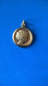 yzlbNX@pendentif ancien plaqu or murat chrubin cherub pendant