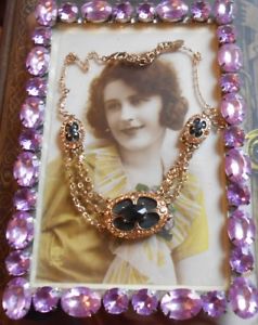 ̵ۥͥå쥹ͥå쥹ͥɥȥjoli collier ancien 1940 1950 sign monet pl or citrine