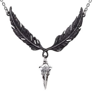 ネックレス　クランプカラスincrowtation collier corbeau crow tte de mort noir ailes pentagramme
