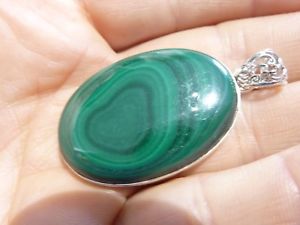 yzlbNX@}JCg}Egsublime pendentif malachite monture argent 925 ref 4071