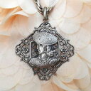 【送料無料】ネックレス フランスペンダントプロファイルアンティークシルバーancien pendentif franais profil femme grande estampe filigrane argent antique