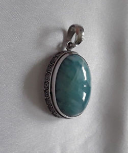 ̵ۥͥå쥹Сagnes creations beau pendentif femme moderne en argent 925 amp; larimar ovale