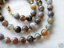 【送料無料】ネックレス ボツワナネックレスbotswana agate collier 8mm 61cm main nou 8 mm perles runis agate thrapeutique