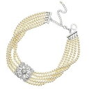 ネックレス　ディパールジュエリーcollana di perle e strass centrali ottaviani bijoux 500074c