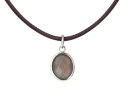 【送料無料】ネックレス クランプステンレススチールxenox collier femmes x2317 acier inox, cuir agate