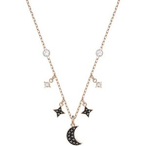 【送料無料】ネックレス　スワロフスキークリップデュオムーンブラックゴールドメッキピンクオリジナルcollier swarovski femme duo moon noir plaqu or rose 5429737 neuve originale