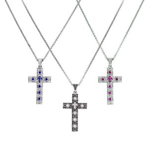 yzlbNX@A[AWFgRcollana amen ccznb cczbr cczbbl in argento 925 con croce e cristalli colorati