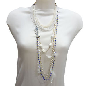 【送料無料】ネックレス　ホワイトカラーsautoir collier blanc plumes elisa cavaletti