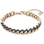 【送料無料】ネックレス　カテナスワロフスキーレーンロサドナブレスレットbracciale a catena swarovski lane oro rosa donna bracelet 5414993 cristalli neri