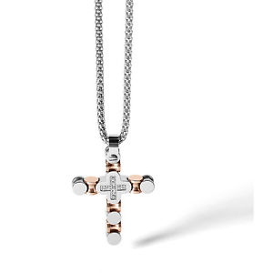 yzlbNX@X`[collana comete cronos uomo man ugl 528 croce acciaio steel pvd ros zirconi