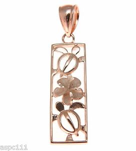 yzlbNX@S[h\bhnCAsN^[gvAJbgy_g14k solide or rose hawaen dcoupes honu tortue plumeria pendentif fleur