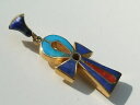 ネックレス　イエローゴールドエジプトクロスbelle croix de vie nkh egyptienne ancienne en or jaune 18k 750 6,87gr