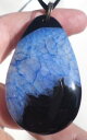 【送料無料】ネックレス ペンpendentif agate bleue et noire pen105