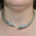 【送料無料】ネックレス　クリップネックスネークヘッドドールゴールドcollier femme ras de cou tete serpent dore or strass zaza2cats