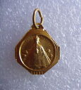 【送料無料】ネックレス　ペンダントピュレディpendentif religieux ancien dor bleu notre dame du puy ppn carr de 15cm 2gr