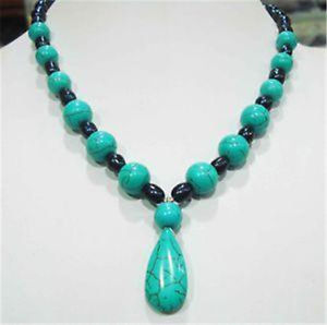 ターコイズネックレス（レディース） 【送料無料】ネックレス　ターコイズネックレスnatural turquoise perles deau douce collier, 43 cm