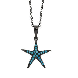 yzlbNX@X^[OVo[^[RCYlbNXfemmes en argent sterling 925 noir rh toile de mer turquoise collier