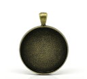 【送料無料】ネックレス ペンダントサポートラウンドカボションブロンズカラー25 pendentifs support cabochon rond couleur bronze 41cm x 33cm b21154
