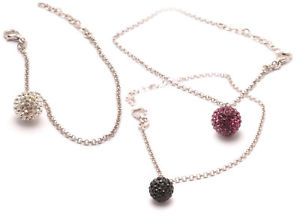 ネックレス 【送料無料】ネックレス　ブレスレットスターリングシルバージュエリーbracelets crystal ball 1 amp; 925 argent sterling bijoux