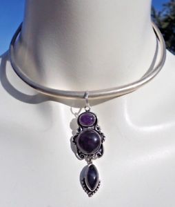 ̵ۥͥå쥹ץȥ륯᥸collier torque argent ethnique et amthystes na...