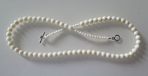 【送料無料】ネックレス クリップcollier corail blanc 51cm et 6,50mm