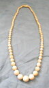 【送料無料】ネックレス　ビードネックレスantique graduated bead bovine bone collier cantonaisperles gradues,n1016