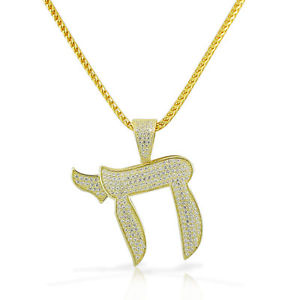 yzlbNX@X^[OVo[g[S[h_`CwuCNbvargent sterling ton dor grand religieux chai juif hbreu collier