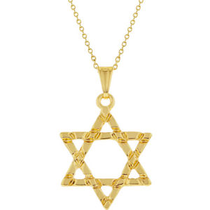 楽天hokushin【送料無料】ネックレス　ゴールドメッキデビッドペンダントユダヤ18k plaqu or juif toile de david pendentif religieux 483cm