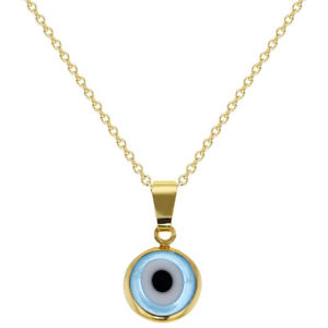 ̵ۥͥå쥹ɥåͥå쥹18k plaqu or protection mauvais oeil collier a...